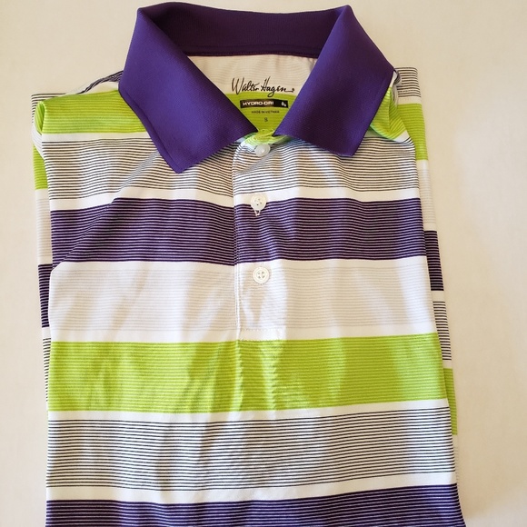 🆕️Walter Hagen white green purple gold polo